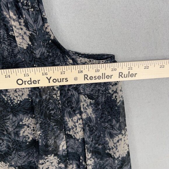 Joie Dress Womens Medium Blue Floral Baltic Pleat Swing Feminine Romantic Ruffle - Picture 14 of 16